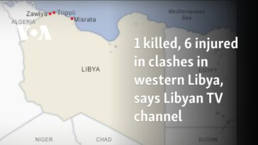 Un muerto y seis heridos en enfrentamientos en el oeste de Libia, según un canal de televisión libio