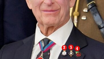 El rey Carlos porta diez medallas y la ilustre Orden del Mérito mientras escucha entre lágrimas los recuerdos de los veteranos del Día D en el evento del 80 aniversario en Portsmouth.