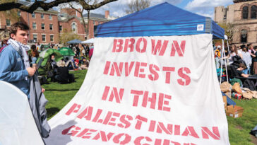 Anti-Israel encampment at Brown credit: Anibal Martel Reuters