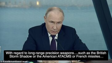 Vladimir Putin amenazó con suministrar misiles a los enemigos de Gran Bretaña para que puedan atacar al Reino Unido en venganza por suministrar a Ucrania misiles Strom Shadow de largo alcance.