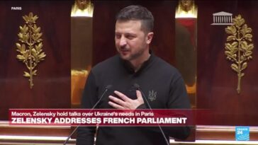 REPETICIÓN: Zelensky de Ucrania se dirige al Parlamento francés