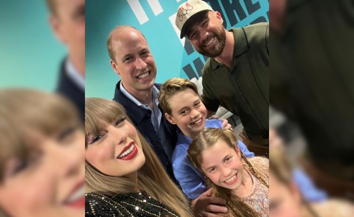 Taylor Swift en una foto con el príncipe William y sus hijos después de la gira Eras Show de Wembley
