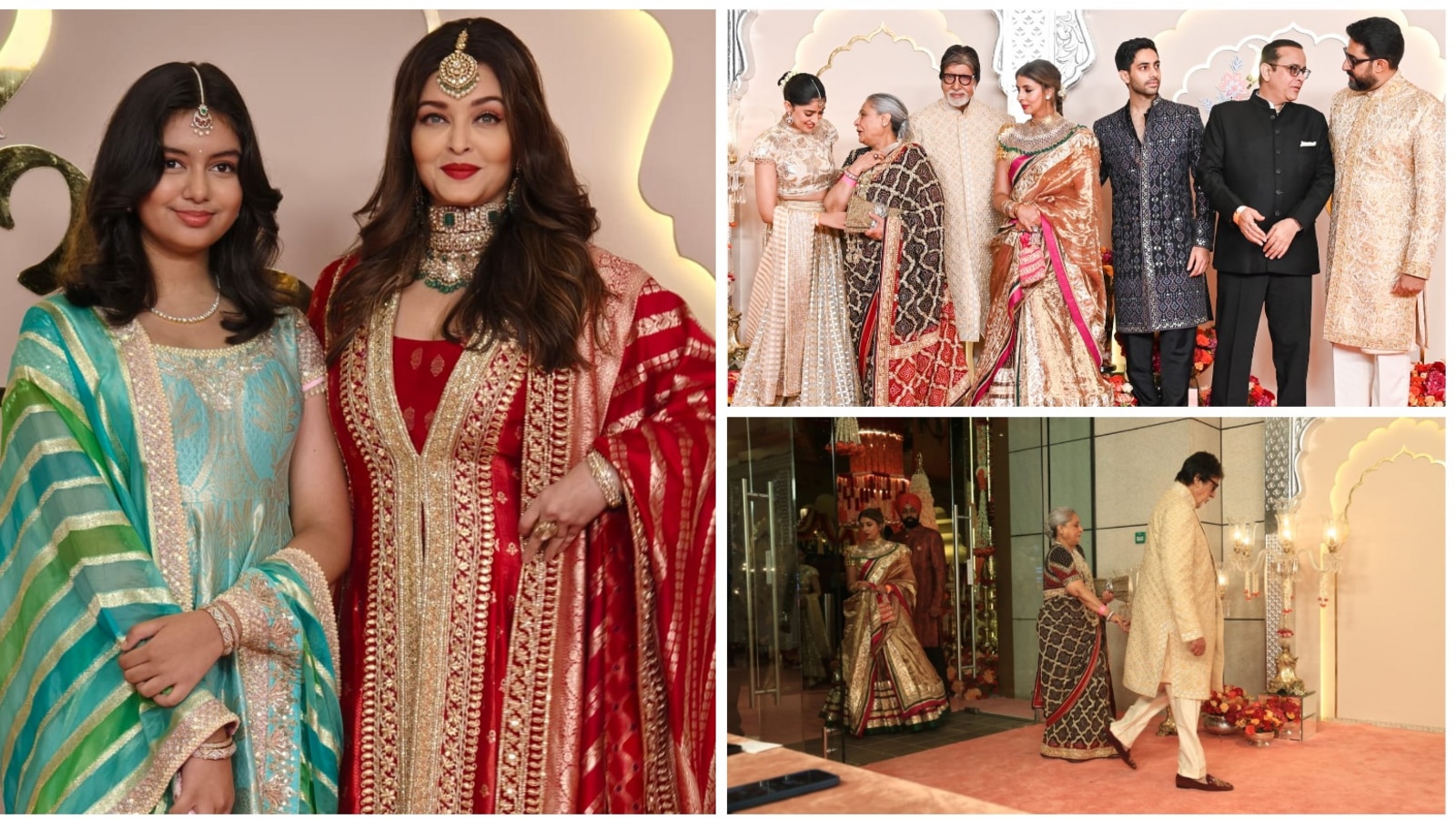 Aishwarya Rai y Aaradhya no se unen al resto del clan Bachchan para las fotos en la boda de Ambani; posan por separado para los paparazzi

