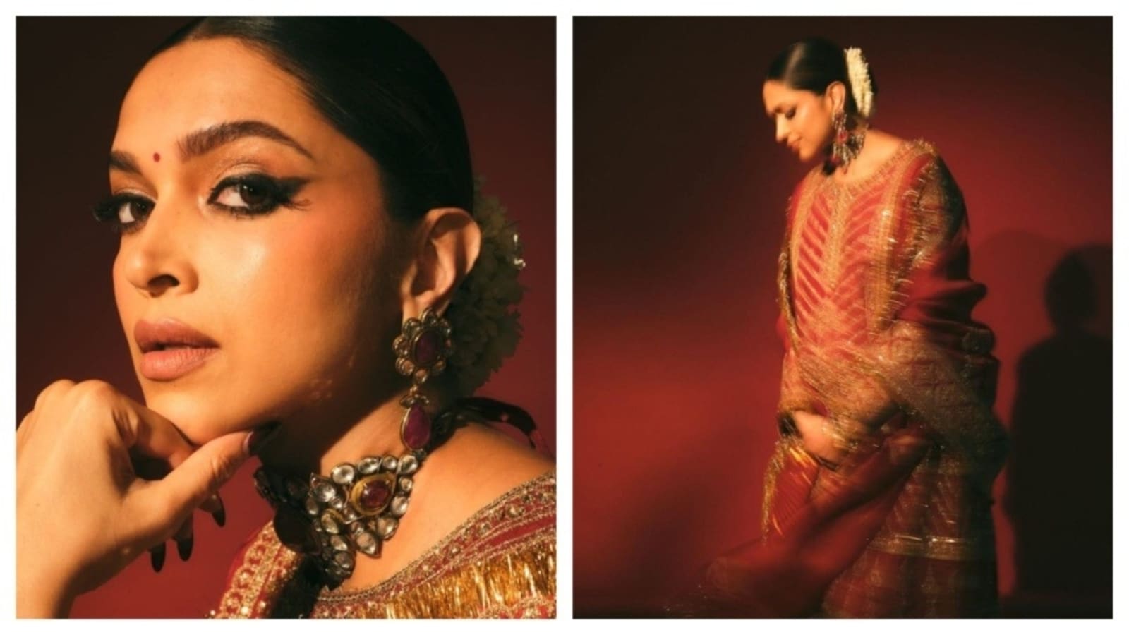 Deepika Padukone, embarazada, entra adorablemente al lugar de la boda de Anant Ambani y se convierte en Rani Sa con un traje rojo
