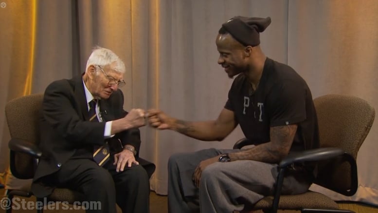 Pittsburgh corner Ike Taylor and owner Dan Rooney