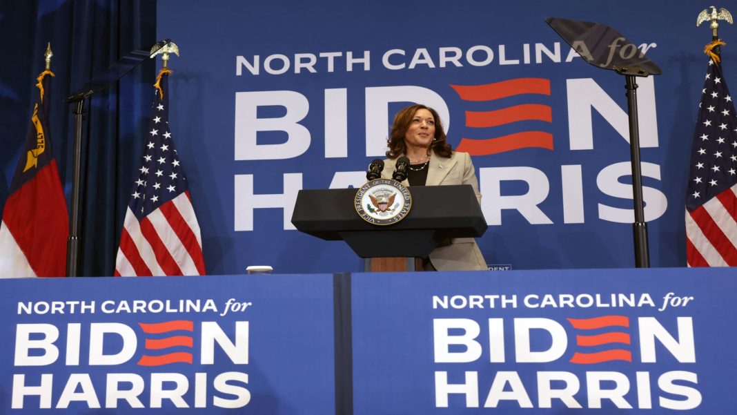 Kamala Harris ve un aumento en el apoyo de grandes cantidades de dinero después de que Biden se retira de la carrera
