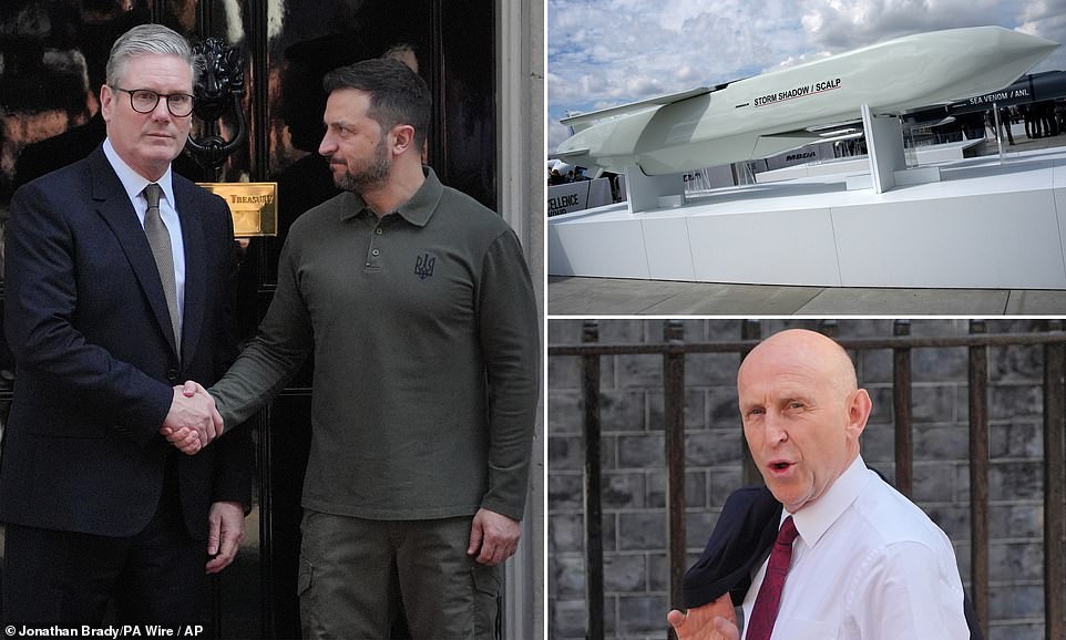 El presidente ucraniano, Volodymyr Zelensky, recibió autorización para utilizar misiles de crucero suministrados por el Reino Unido para atacar objetivos dentro de Rusia hoy, cuando llegó al No10 para mantener conversaciones sobre la guerra contra Vladimir Putin. Fue recibido por el primer ministro Sir Keir Starmer con un cálido abrazo y un apretón de manos a la salida del No10, donde se convertirá en el primer líder extranjero en dirigirse en persona al Gabinete desde 1997.