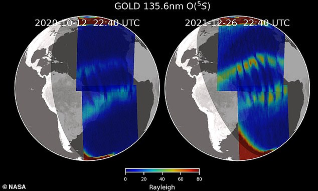 El satélite de la NASA ha revelado formaciones inesperadas en forma de C y X en una capa electrificada de gas muy por encima de nuestras cabezas llamada ionosfera.