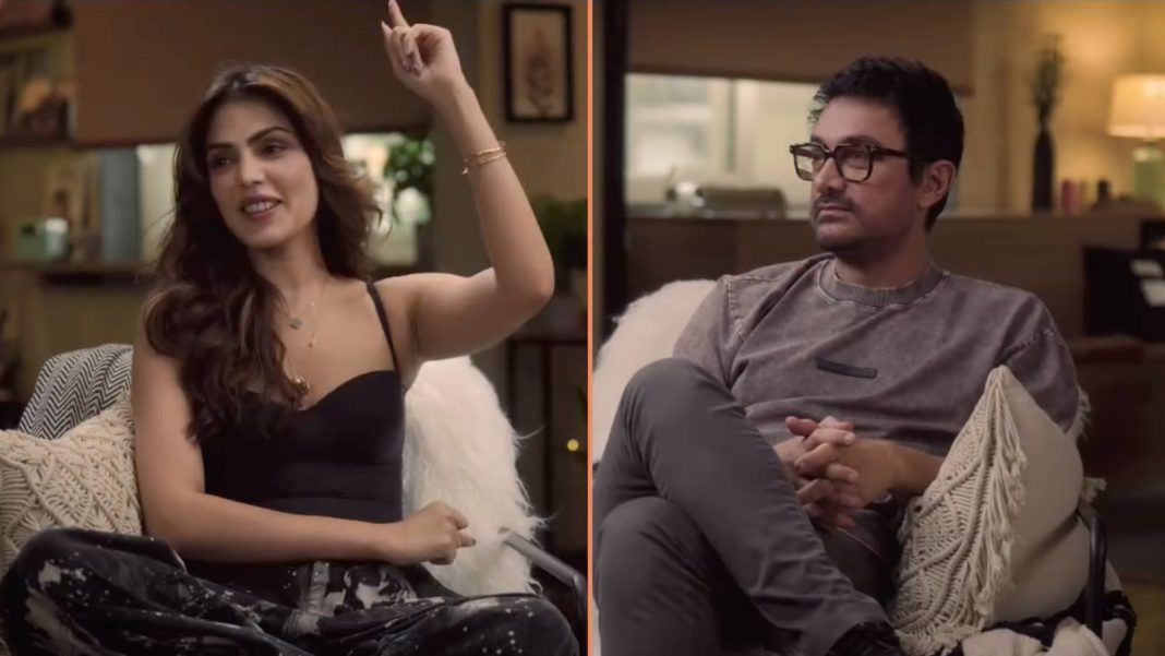 A Aamir Khan se le saltan las lágrimas y llama a Rhea Chakraborty 