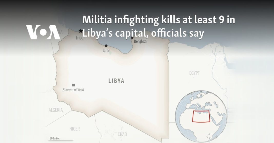 Al menos nueve muertos en enfrentamientos entre milicianos en la capital de Libia, según las autoridades
