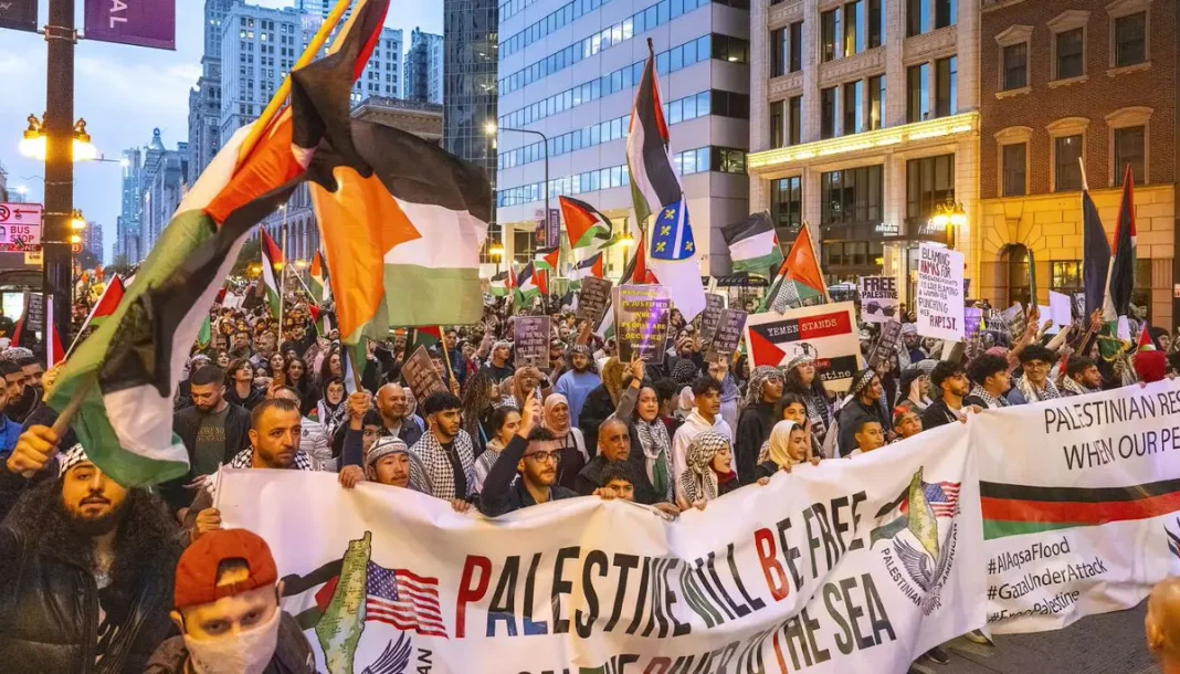 Chicago acoge protestas a favor de Palestina mientras se desarrolla la Convención Demócrata - teleSUR
