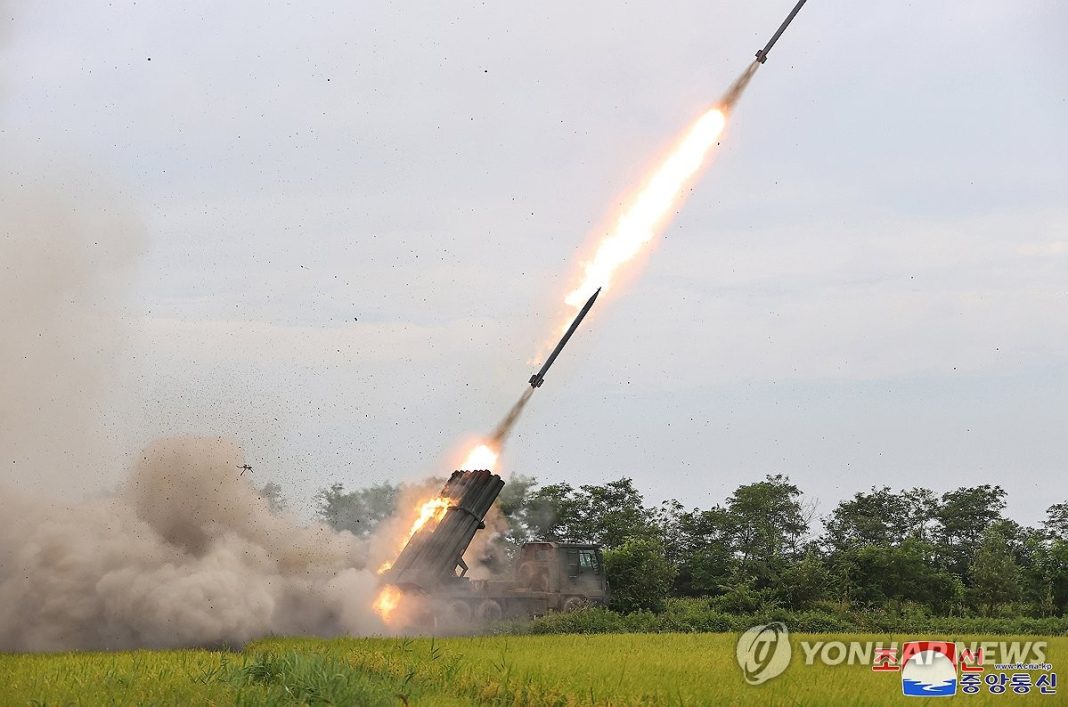 N. Korea test-fires multiple rocket launcher equipped with new guidance system