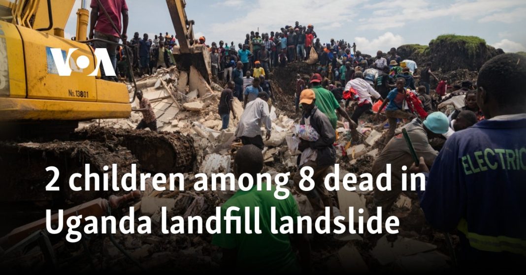 Dos niños entre los ocho muertos por un deslizamiento de tierra en un vertedero de Uganda
