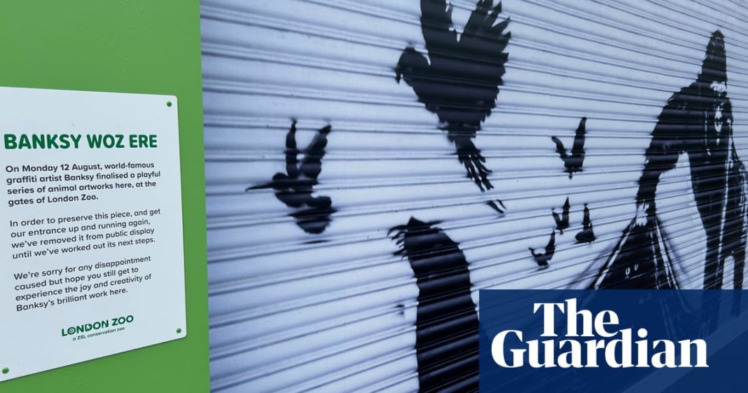 El Zoológico de Londres retira la última obra de arte de la serie de animales de Banksy
