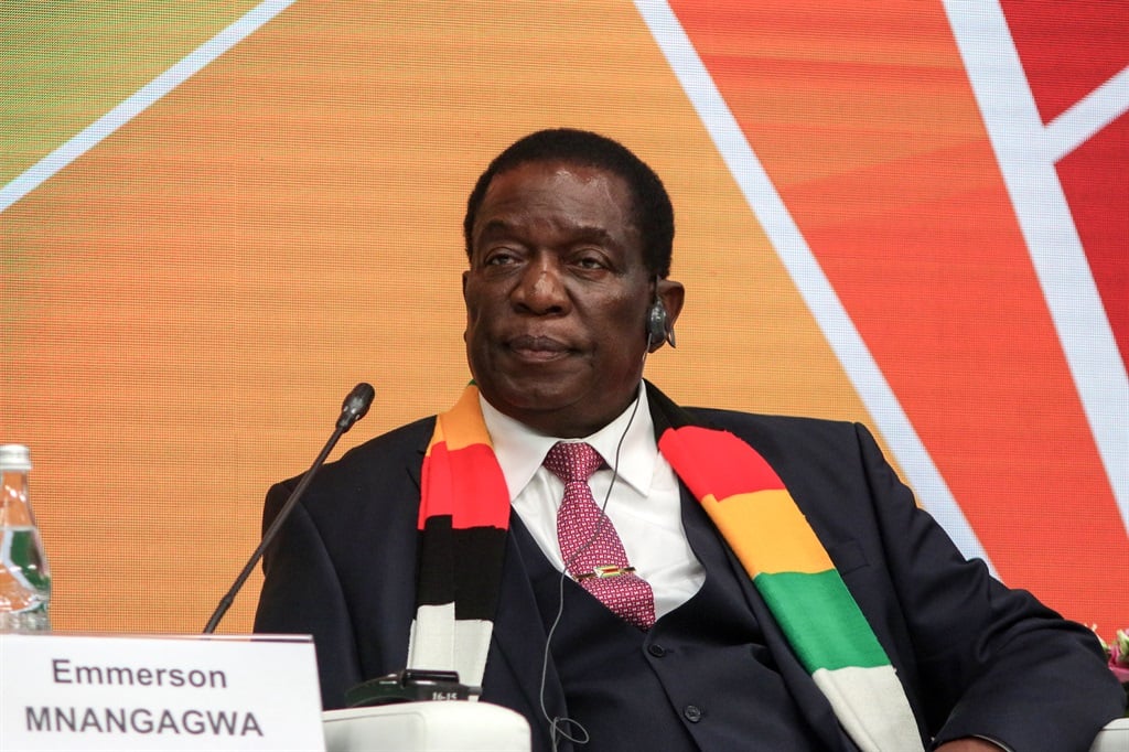 Zimbabwe's president Emmerson Mnangagwa. (Maksim Konstantinov/SOPA Images/LightRocket via Getty Images)