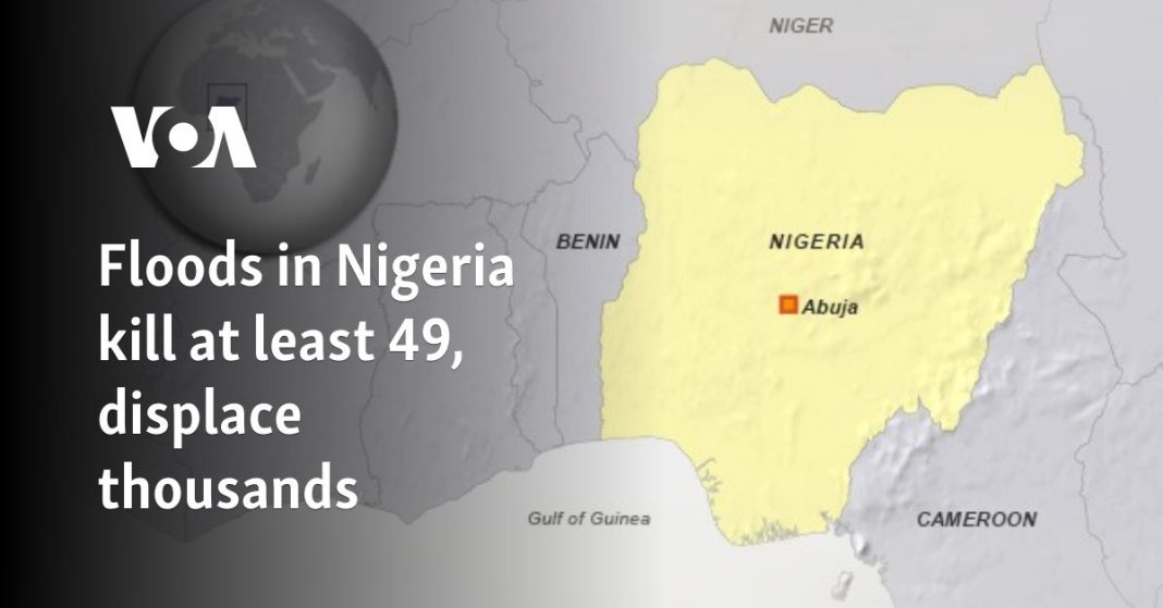 Inundaciones en Nigeria dejan al menos 49 muertos y miles desplazados
