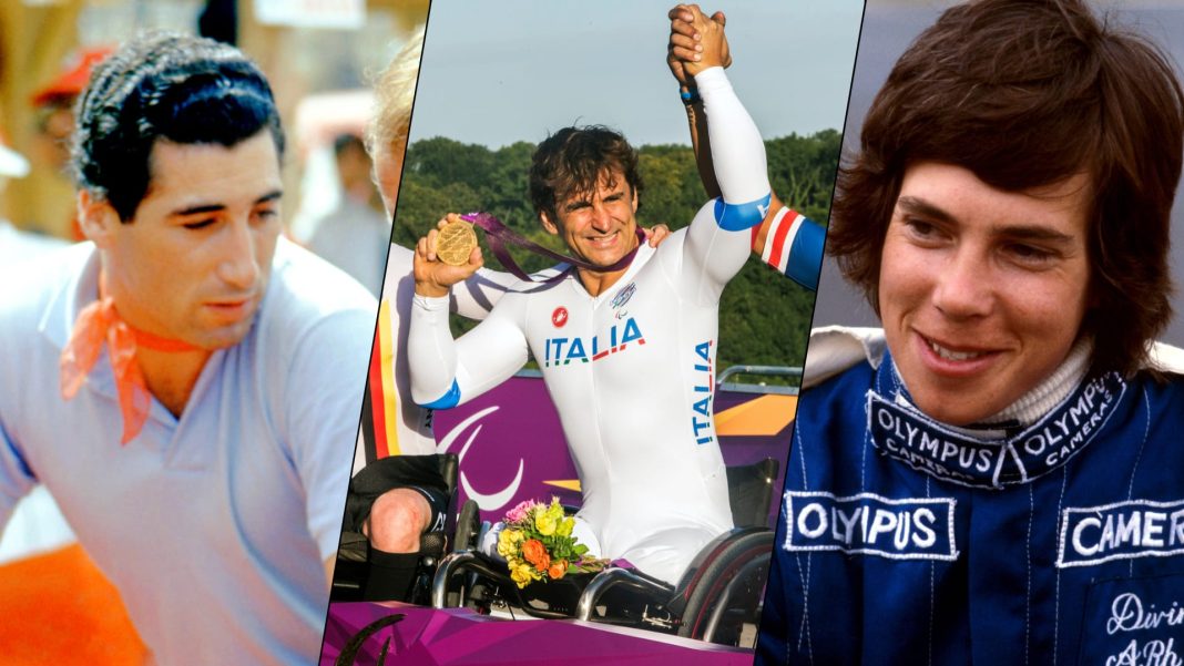 LONGFIELD, ENGLAND - SEPTEMBER 07:  Alessandro Zanardi of Italy poses with his Gold medal after