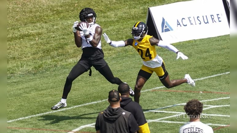 Van Jefferson Joey Porter Jr. Steelers 2024 Training Camp