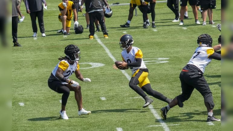 Justin Fields Najee Harris Broderick Jones Steelers 2024 Training Camp