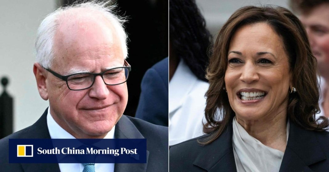 Kamala Harris elige a Walz como su compañero de fórmula contra Trump y Vance
