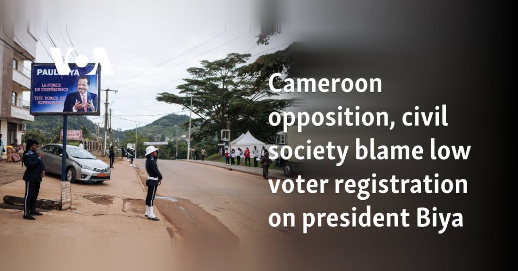 La oposición y la sociedad civil de Camerún culpan al presidente Biya del bajo registro de votantes
