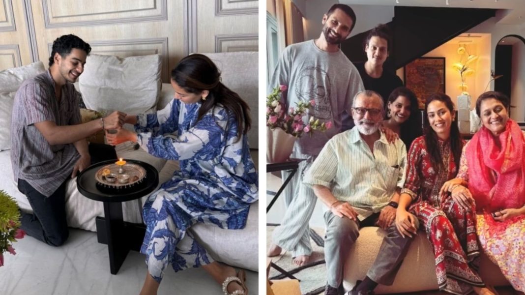 Mira Rajput vincula rakhi con su cuñado Ishaan Khatter en Raksha Bandhan; Shahid Kapoor y Pankaj Kapur se unen a las celebraciones
