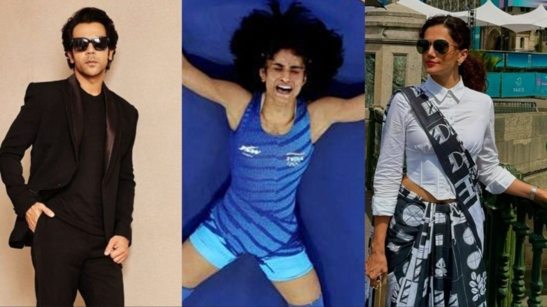 Rajkummar Rao y Taapsee Pannu felicitan a Vinesh Phogat por convertirse en la primera luchadora india en llegar a la final olímpica
