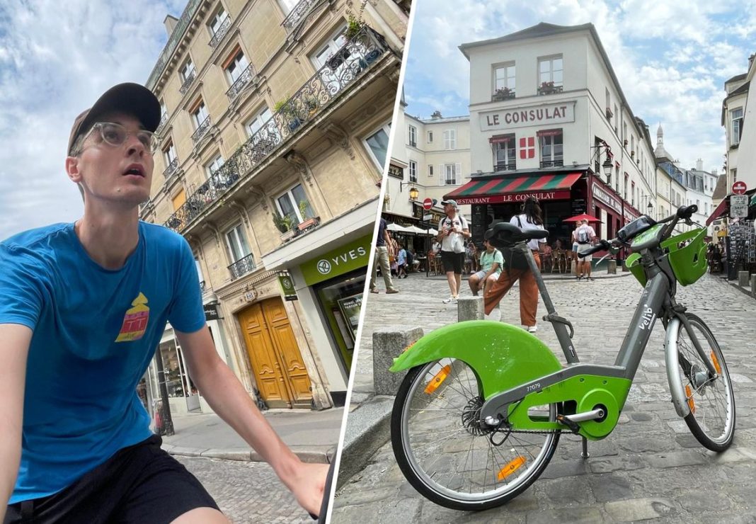 Recorrí la carrera en ruta de los Juegos Olímpicos de París en una bicicleta de alquiler de 20 kilogramos.
