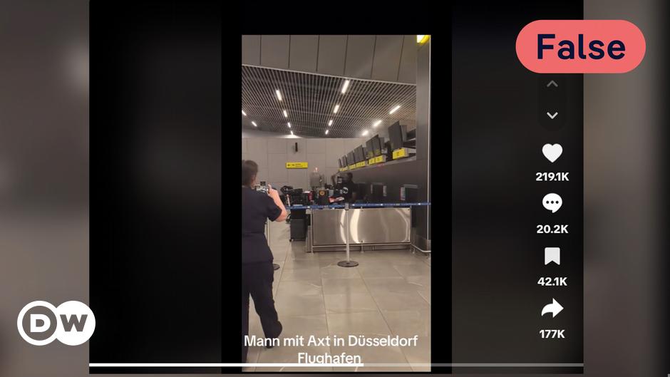 Fact check: No hubo ataque con hacha en el aeropuerto de Düsseldorf
