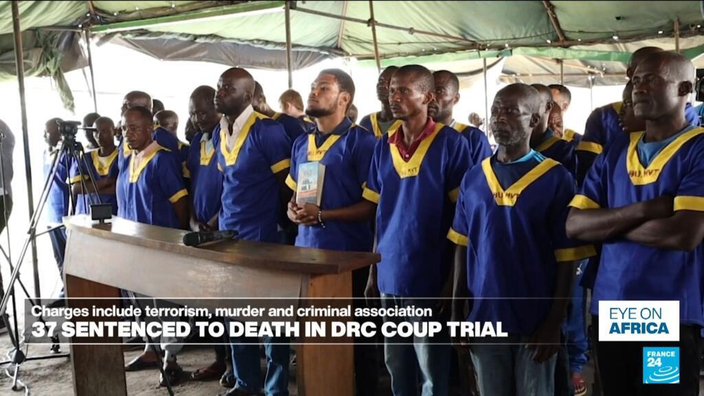 Tribunal militar de la República Democrática del Congo condena a muerte a 37 personas en juicio por golpe de Estado
