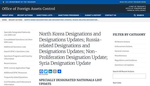 (LEAD) U.S. imposes sanctions targeting covert financial cooperation between N. Korea, Russia