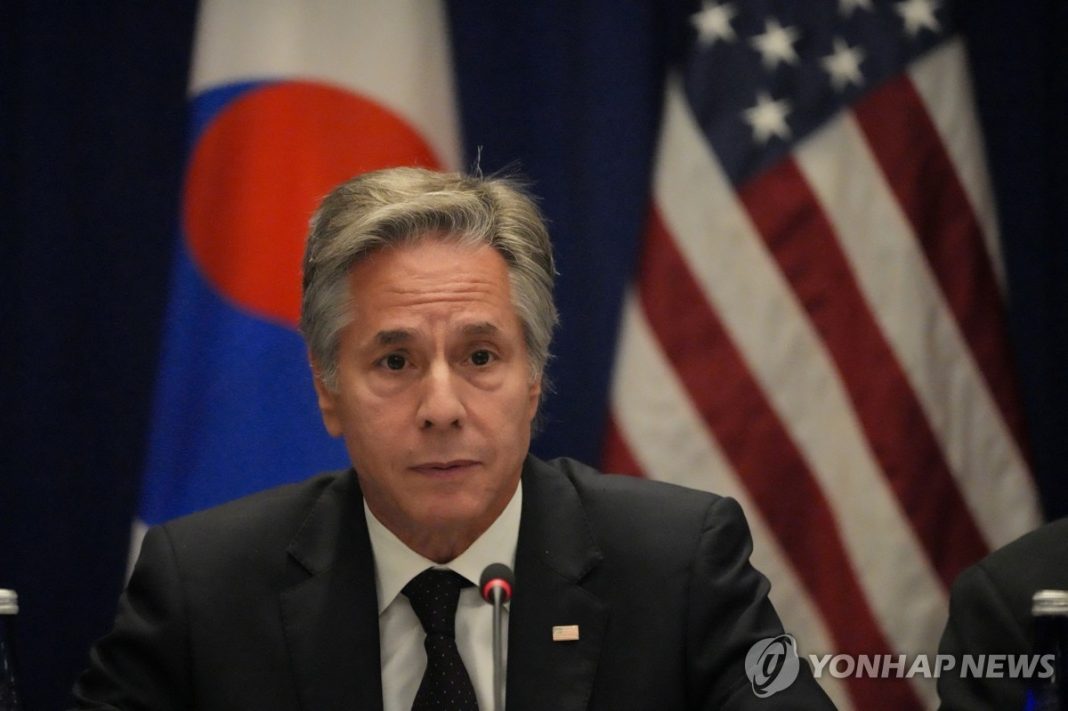 Blinken says trilateral cooperation with S. Korea, Japan will remain 'vital' regardless of political transitions