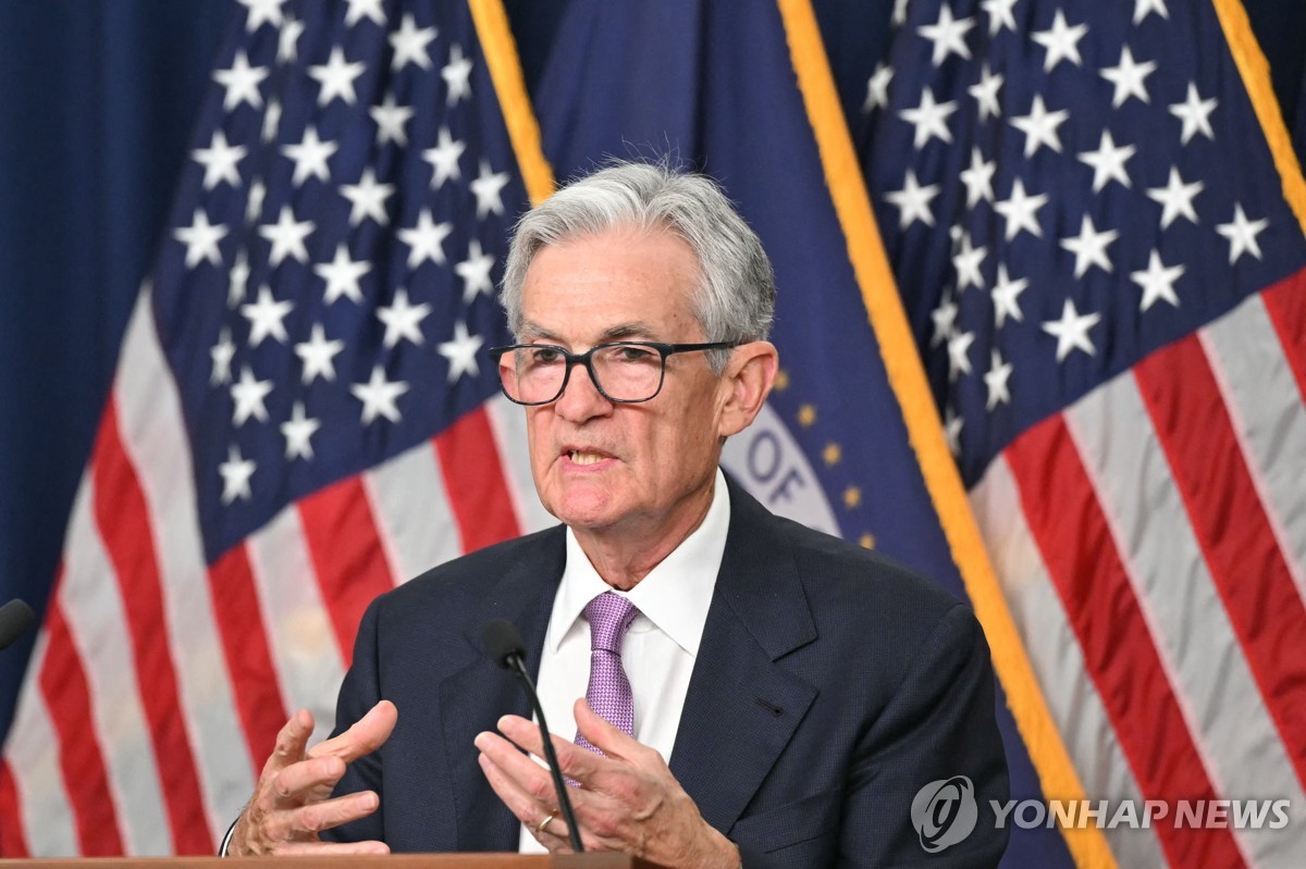 U.S. Federal Reserve Chairman Jerome Powell holds a press conference in Washington on Sept. 18, 2024 in this photo released by AFP. (Yonhap)