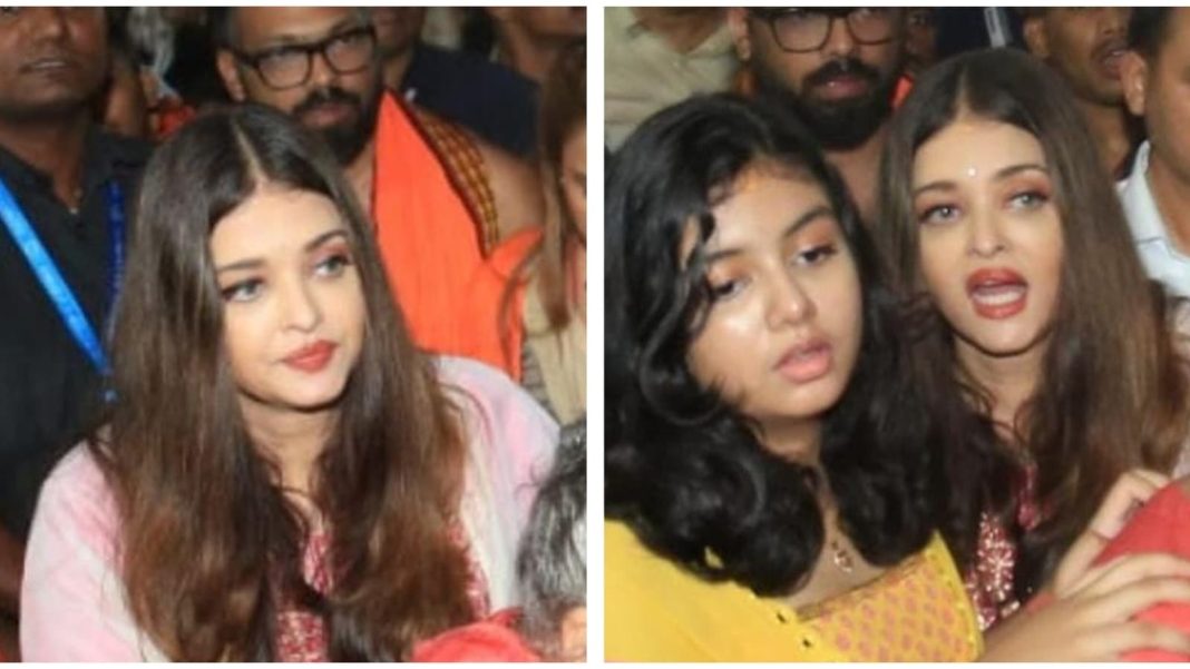 Aishwarya Rai lleva a su hija Aaradhya Bachchan y a su madre al Ganapati Darshan en Mumbai.
