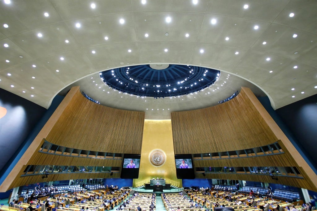 The 79th United Nations General Assembly (UNGA79) will meet this month to discuss climate change challenges, high-stakes conflicts, and continuing poverty and hunger. (Leonardo Munoz/AFP)