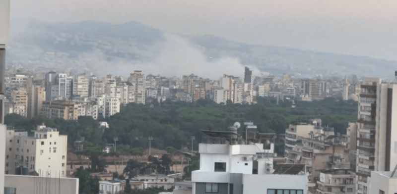     Attack on south Beirut credit: screenshot from Twitter