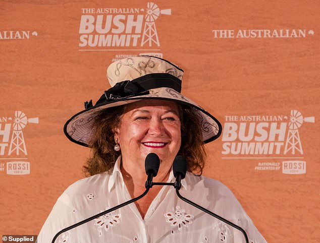 La multimillonaria minera Gina Rinehart (en la foto) ha aprovechado su discurso en la Cumbre de Bush en Australia Occidental para lanzar duras advertencias de que Australia podría encaminarse hacia desastres económicos y de defensa.