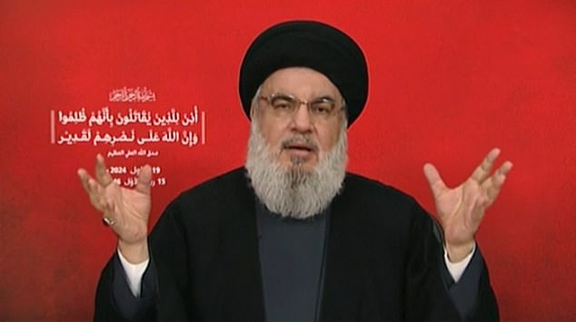 Hassan Nasrallah habló esta tarde en su primer discurso desde que comenzaron los ataques clandestinos el martes.