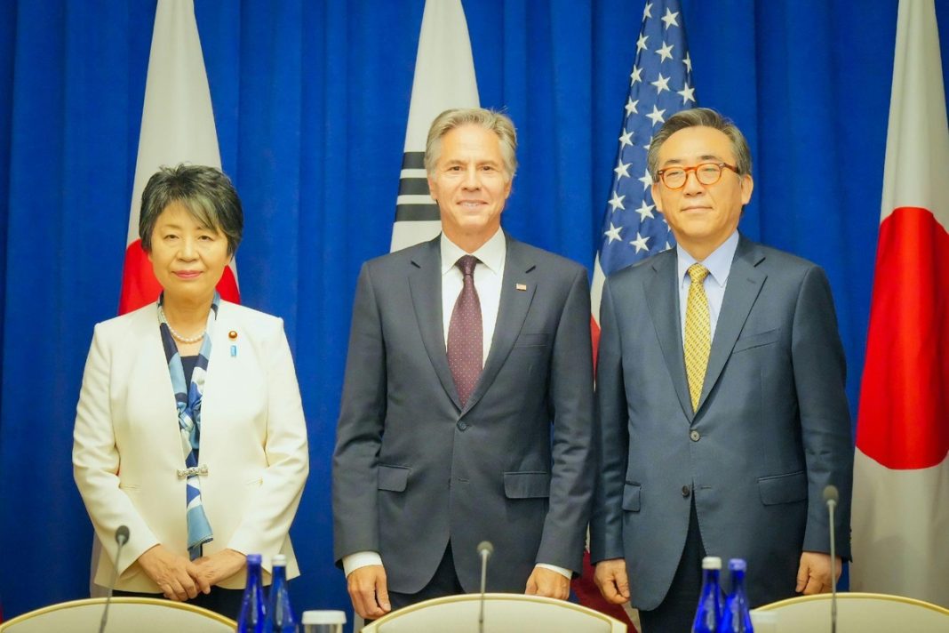 (LEAD) Blinken says trilateral cooperation with S. Korea, Japan will remain 'vital' regardless of political transitions