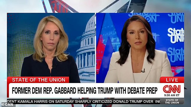 La exrepresentante de Hawái Tulsi Gabbard se enfrentó a Kamala Harris en dos debates separados en el ciclo de primarias demócratas de 2020 y advierte a Donald Trump que no 