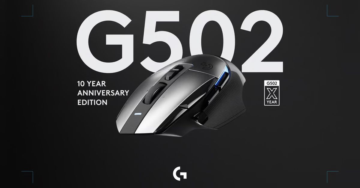 A graphic of Logitech’s G502 X Plus AL Edition limited-edition mouse.