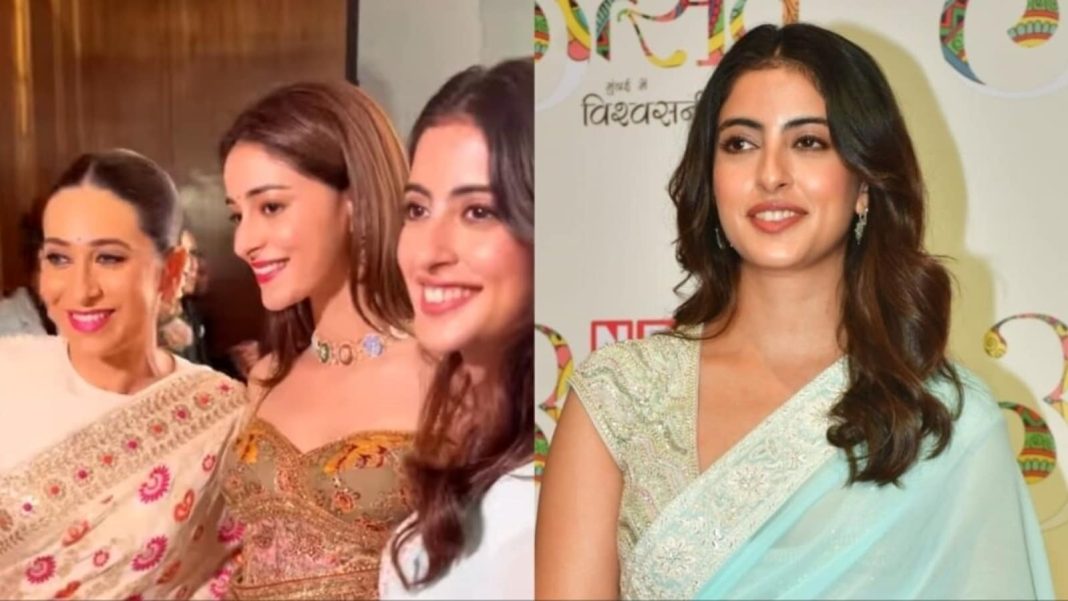 Navya Nanda se toma un descanso de las clases de IIM para asistir a un evento en Mumbai y posa con Karisma Kapoor y su mejor amiga Ananya Panday
