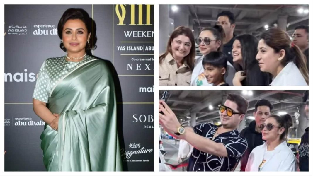 Rani Mukerji toma pacientemente selfies con sus fanáticos en el aeropuerto mientras regresa a Mumbai después del evento IIFA. Mirar
