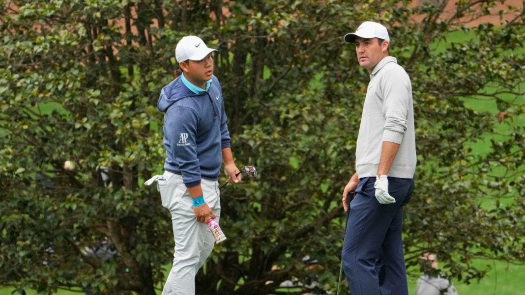 Scottie Scheffler y Tom Kim intercambian chirridos después de grandes putts en la President's Cup
