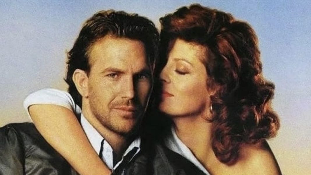 Crash Davis and Annie Savoy on movie poster for Bull Durham