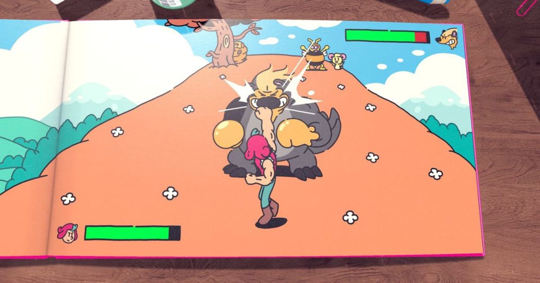 A screenshot from the video game The Plucky Squire.