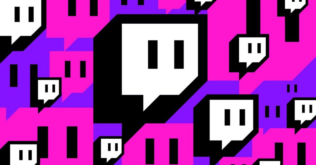 Twitch logo against a pink and purple backdrop