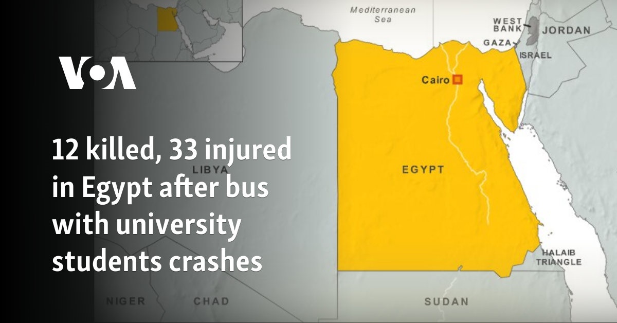 12 muertos y 33 heridos en Egipto tras estrellarse un autobús con estudiantes universitarios
