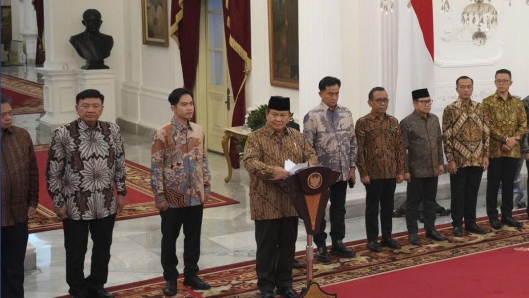 Prabowo anuncia su gabinete 