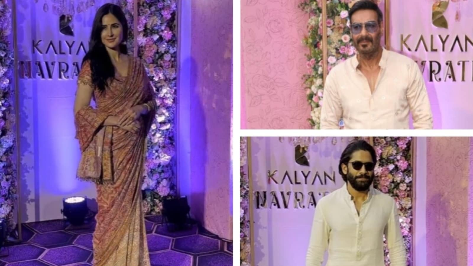 Ajay Devgn, Naga Chaitanya, Katrina Kaif y Rashmika Mandanna aturden con ropa étnica en las celebraciones de Kalyan Navratri
